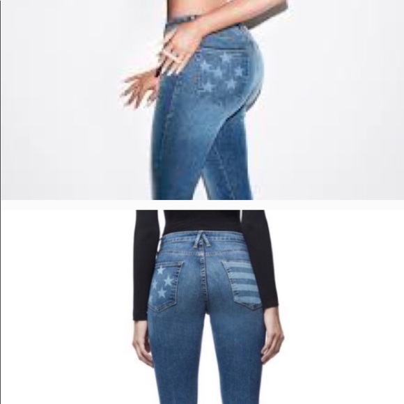 ISO Good American stars and striped jeans